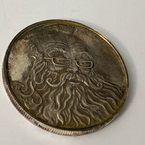 1991 Santa Claus Christmas Chris Kringle Silver Coin